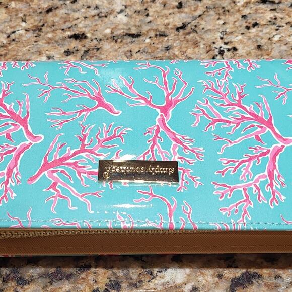 Simply Southern Blue and Pink Coral Clutch / Wallet Zippered EUC - Picture 5 of 16